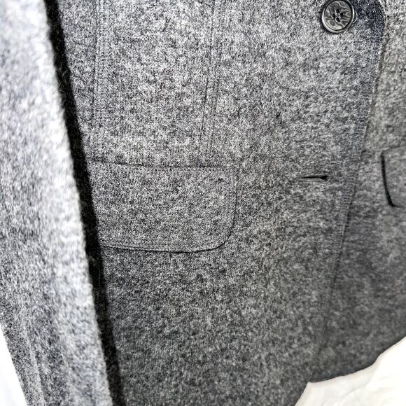 Talbots Womens Size 8 Gray Wool Lightweight Long Sleeve V-Neck Pocket Blazer - Picture 2 of 10